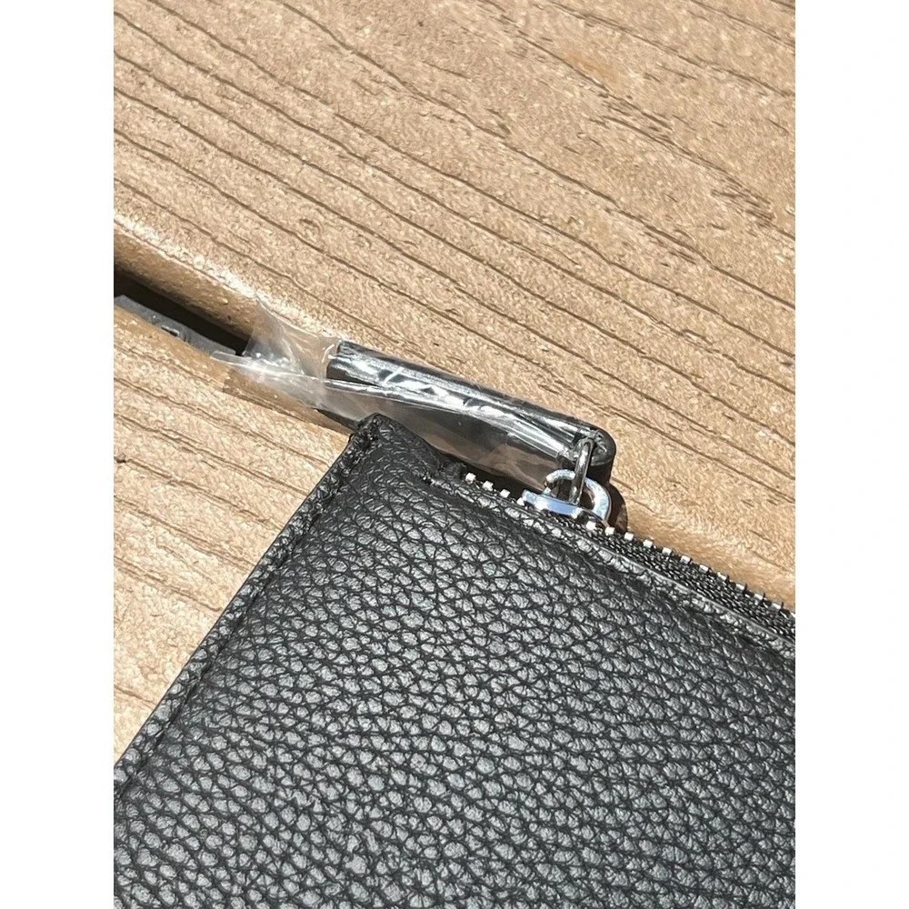 Rae Dunn Makeup Bag Zippered Pouch Tassel Black Spell Out Wristlet Cosmetic NWOT